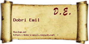 Dobri Emil névjegykártya
